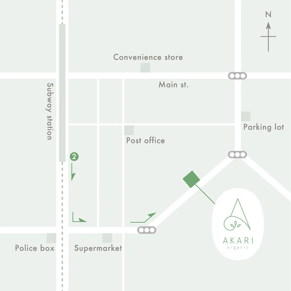 AKARI organic店舗周辺の地図